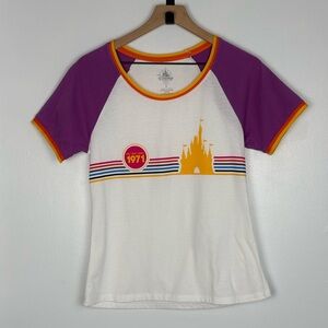 Walt Disney World Retro Rainbow Purple Orange Vault Collection 1971 Castle Shirt